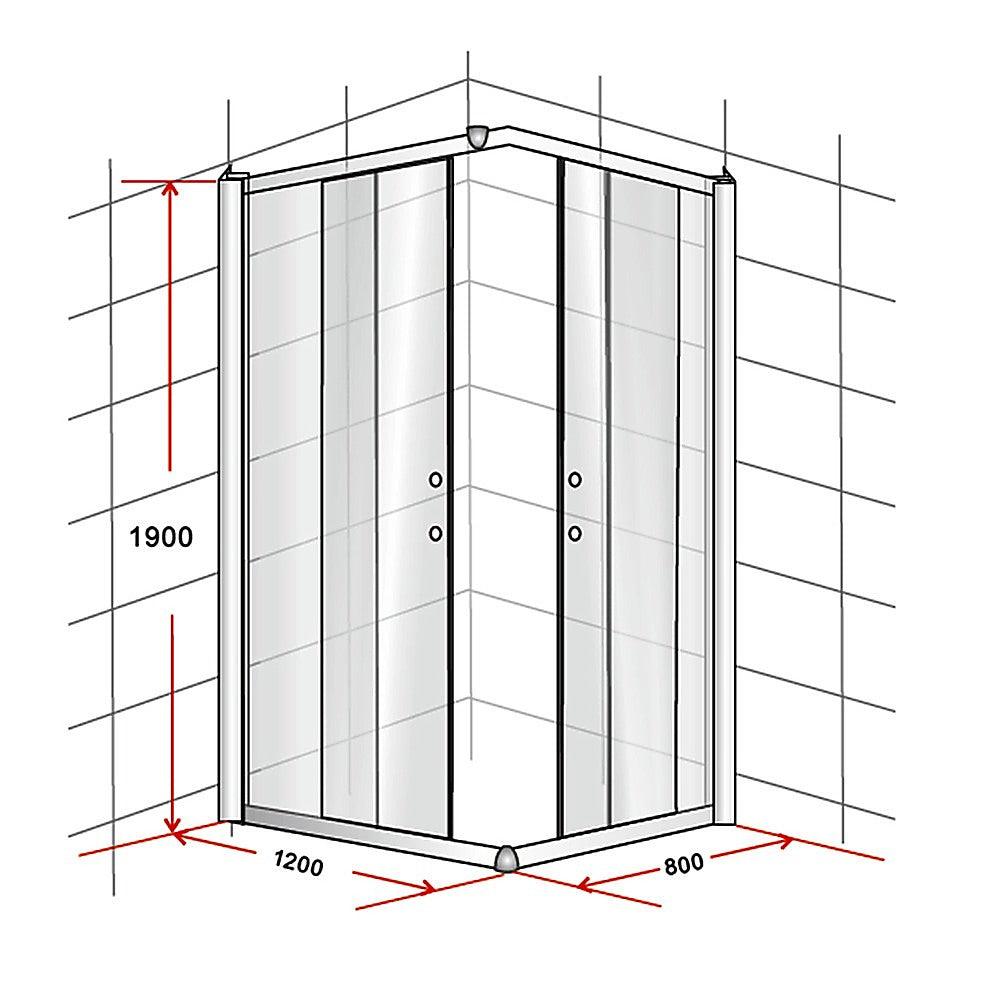 Buy 1200 x 800mm Sliding Door Nano Safety Glass Shower Screen By Della Francesca discounted | Products On Sale Australia