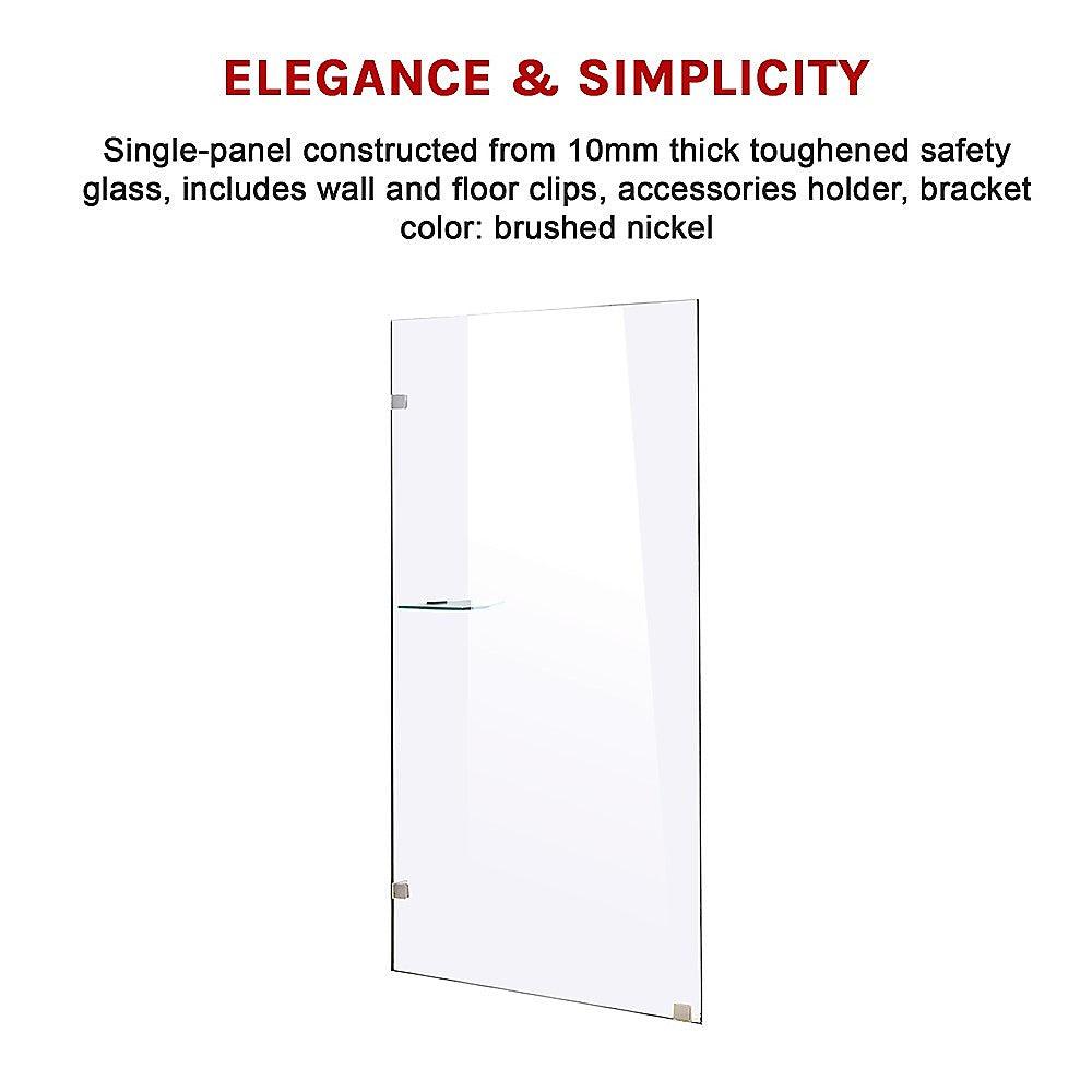 Buy 700 x 2100mm Frameless 10mm Safety Glass Shower Screen discounted | Products On Sale Australia