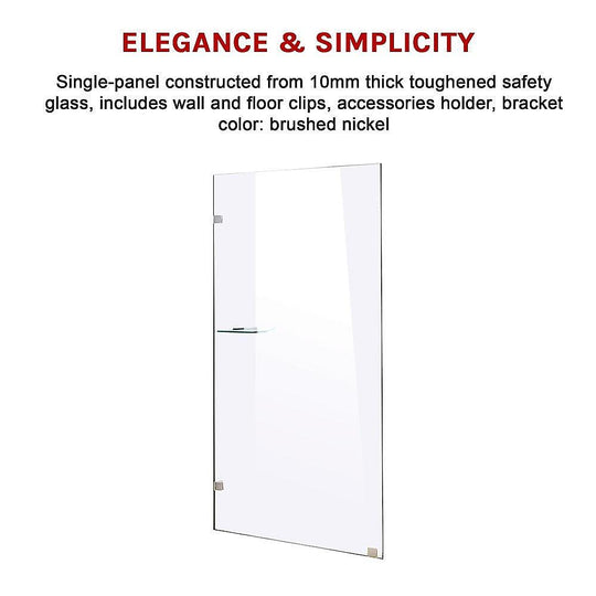 Buy 900 x 2000mm Frameless 10mm Safety Glass Shower Screen discounted | Products On Sale Australia