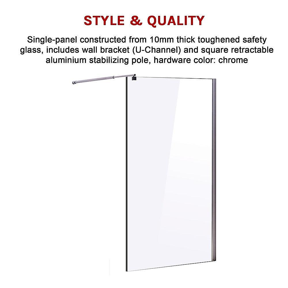 Buy 1000 x 2100mm Frameless 10mm Safety Glass Shower Screen discounted | Products On Sale Australia