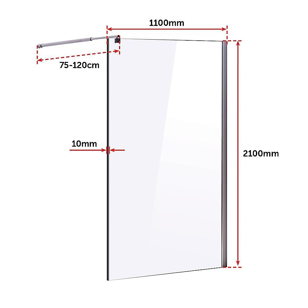 Buy 1100 x 2100mm Frameless 10mm Safety Glass Shower Screen discounted | Products On Sale Australia