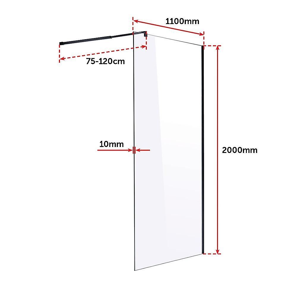 Buy 1100 x 2000mm Frameless 10mm Safety Glass Shower Screen discounted | Products On Sale Australia