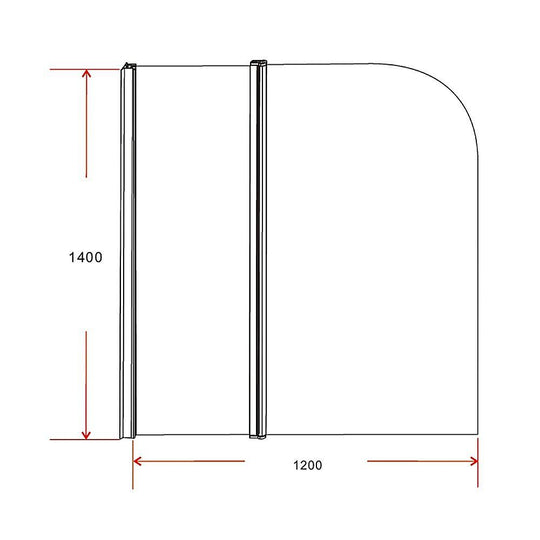 Buy 180 Degree Pivot Door 6mm Safety Glass Bath Shower Screen 1200x1400mm By Della Francesca discounted | Products On Sale Australia