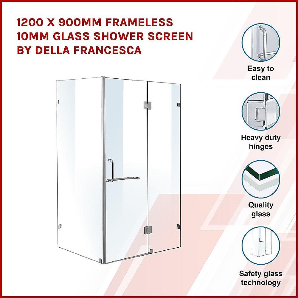 Buy 1200 x 900mm Frameless 10mm Glass Shower Screen By Della Francesca discounted | Products On Sale Australia