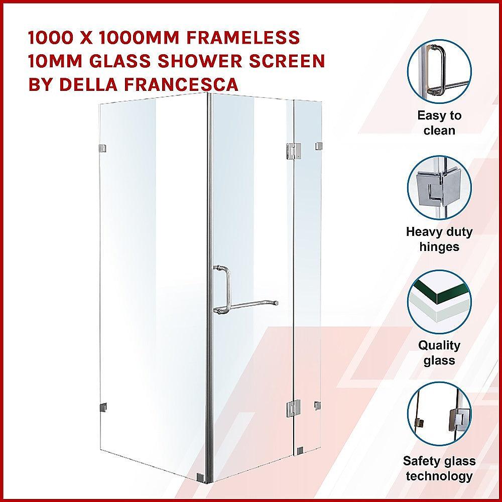 Buy 1000 x 1000mm Frameless 10mm Glass Shower Screen By Della Francesca discounted | Products On Sale Australia