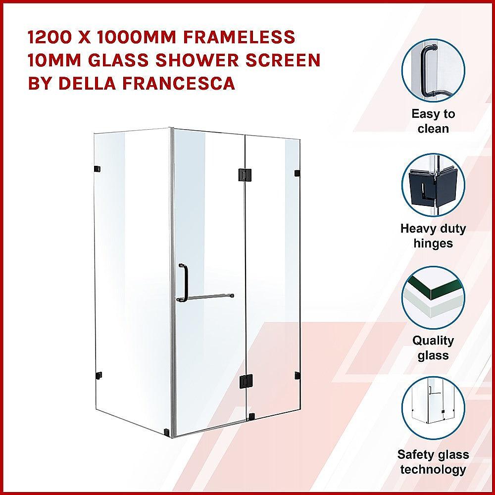 Buy 1200 x 1000mm Frameless 10mm Glass Shower Screen By Della Francesca discounted | Products On Sale Australia