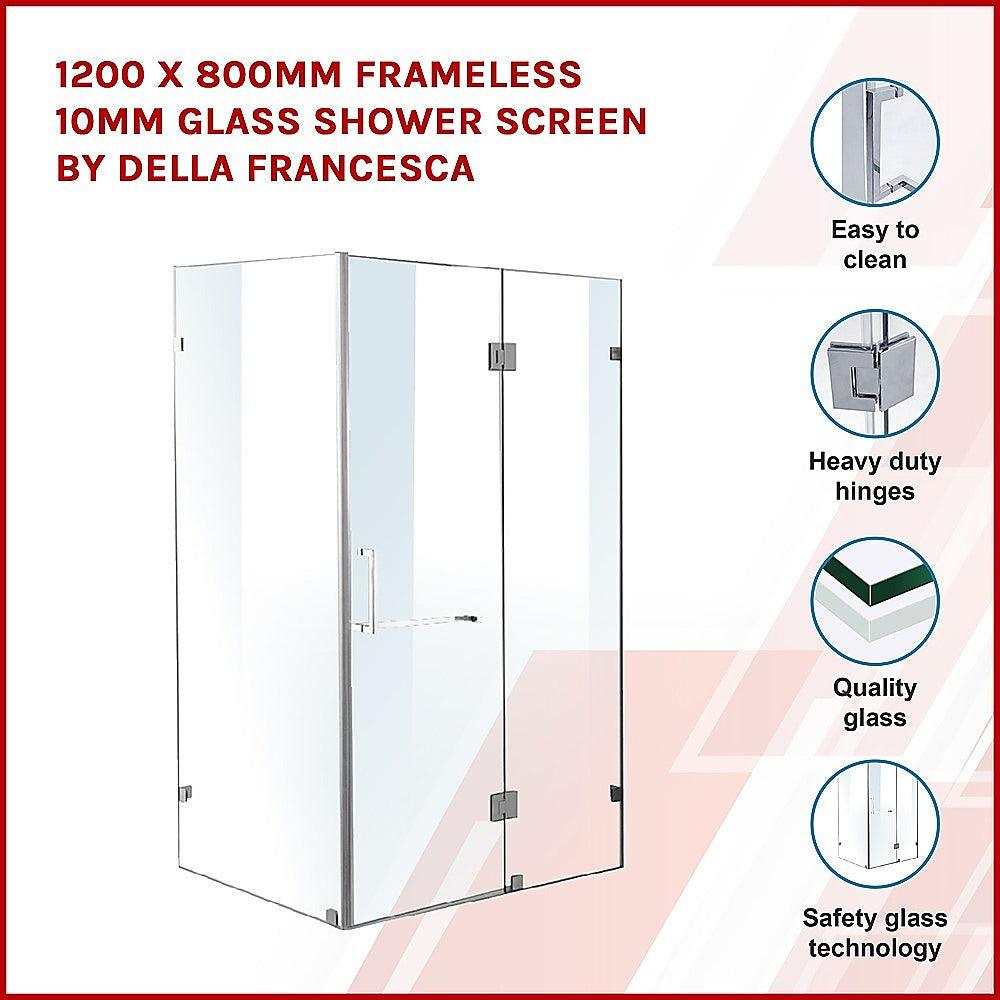 Buy 1200 x 800mm Frameless 10mm Glass Shower Screen By Della Francesca discounted | Products On Sale Australia