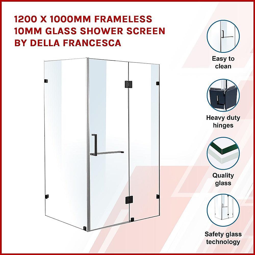 Buy 1200 x 1000mm Frameless 10mm Glass Shower Screen By Della Francesca discounted | Products On Sale Australia