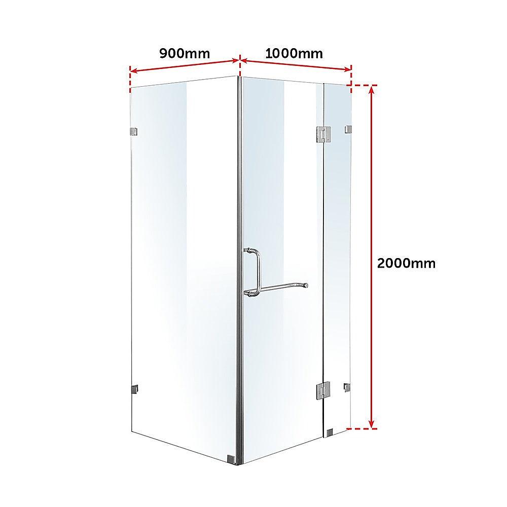 Buy 1000 x 900mm Frameless 10mm Glass Shower Screen By Della Francesca discounted | Products On Sale Australia