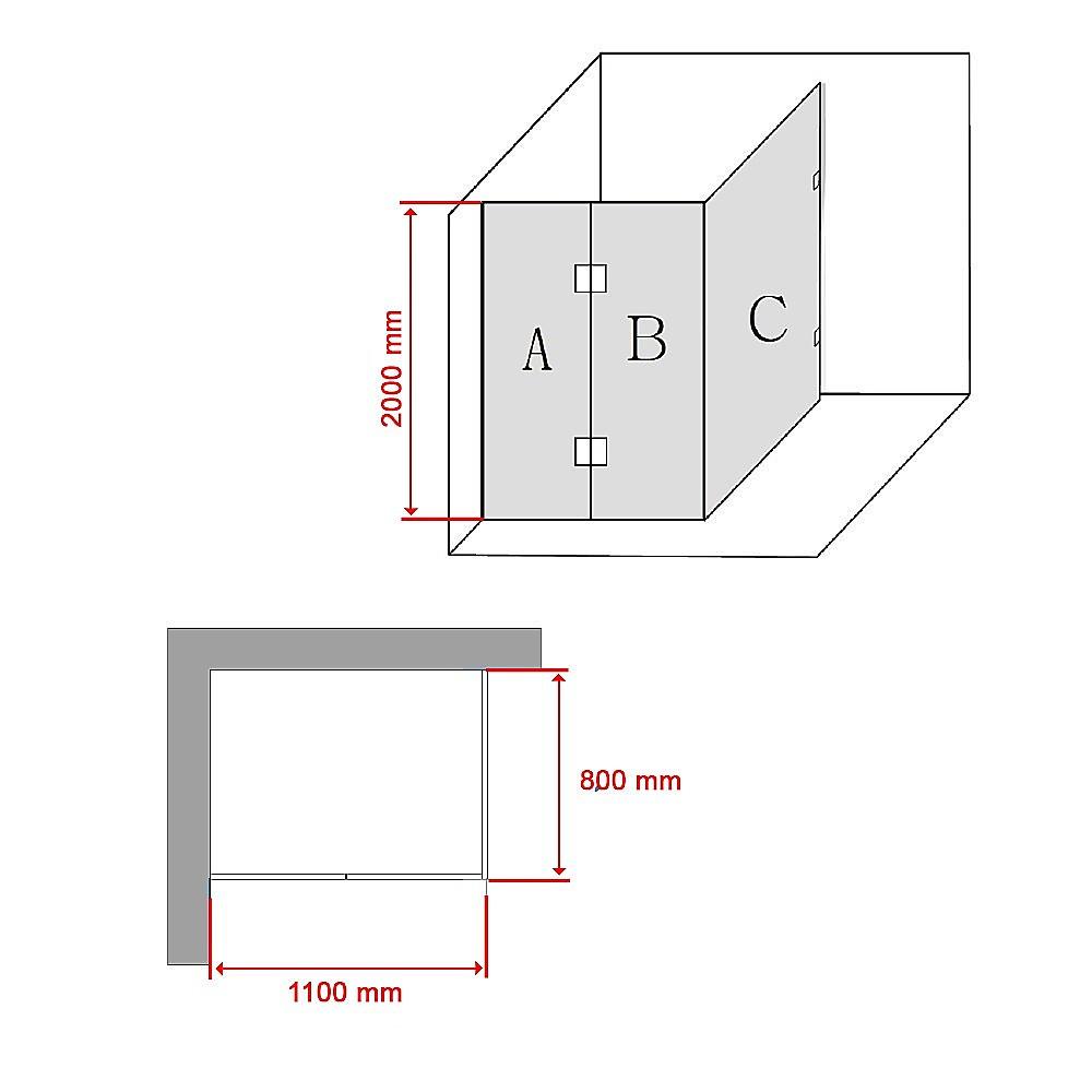 Buy 1100 x 800mm Frameless 10mm Glass Shower Screen By Della Francesca discounted | Products On Sale Australia