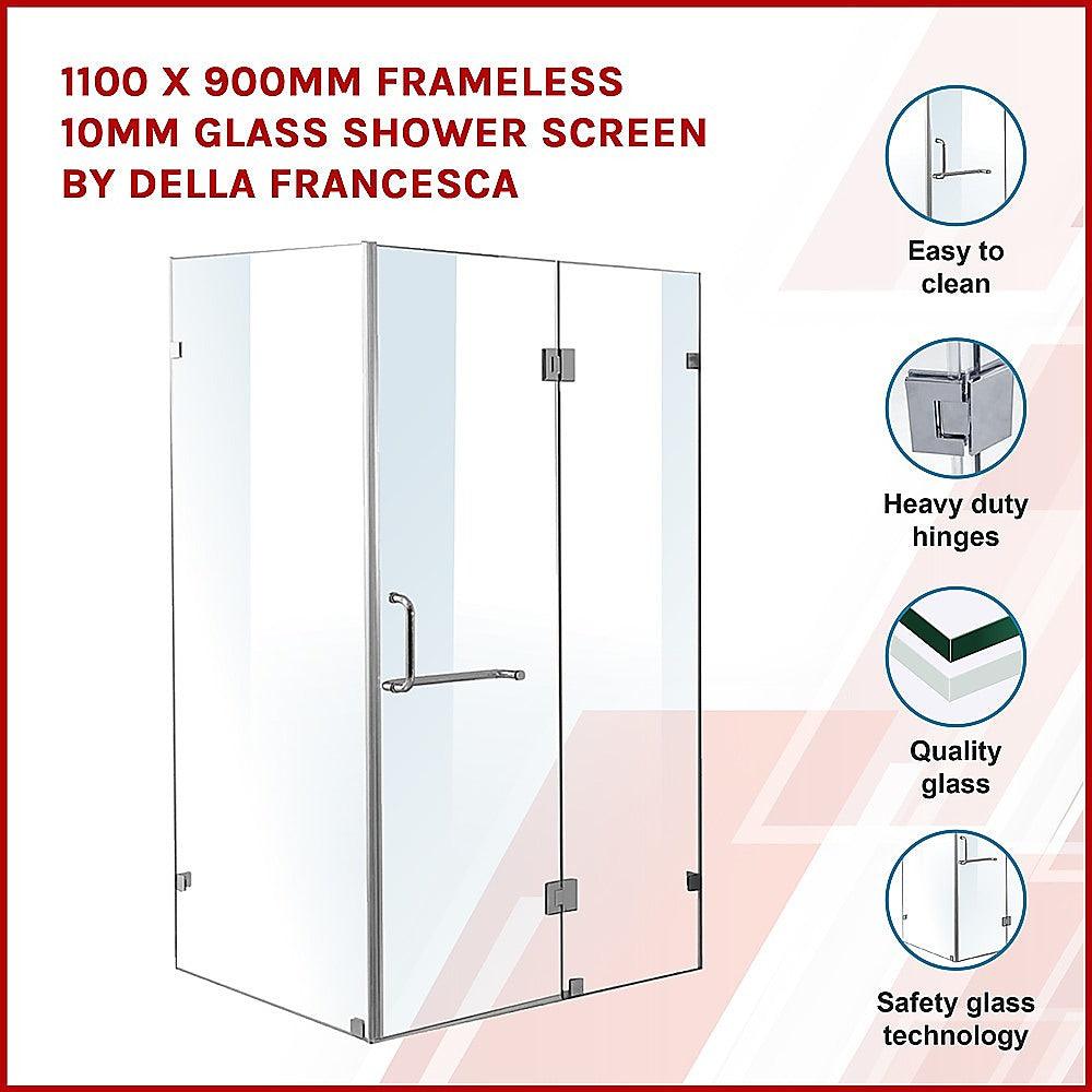 Buy 1100 x 900mm Frameless 10mm Glass Shower Screen By Della Francesca discounted | Products On Sale Australia