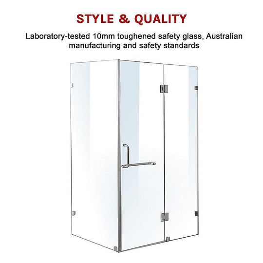 Buy 1100 x 900mm Frameless 10mm Glass Shower Screen By Della Francesca discounted | Products On Sale Australia