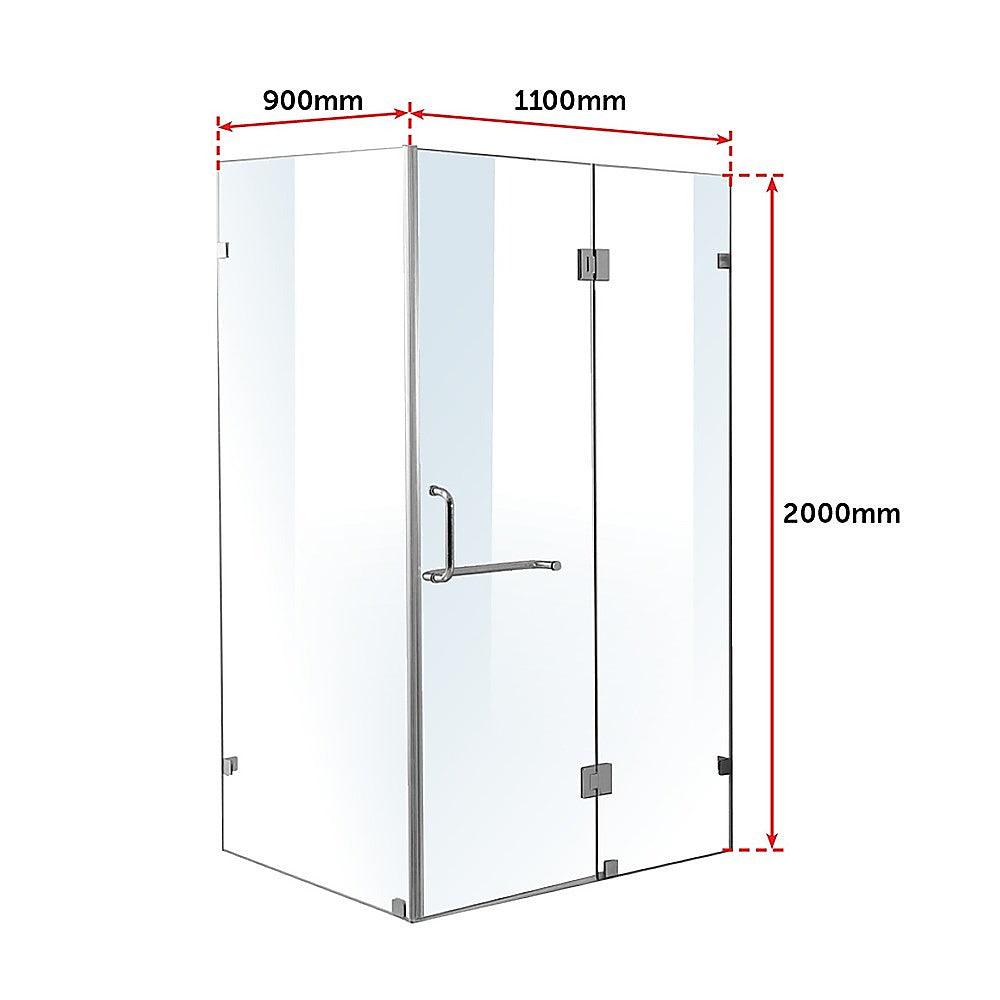 Buy 1100 x 900mm Frameless 10mm Glass Shower Screen By Della Francesca discounted | Products On Sale Australia