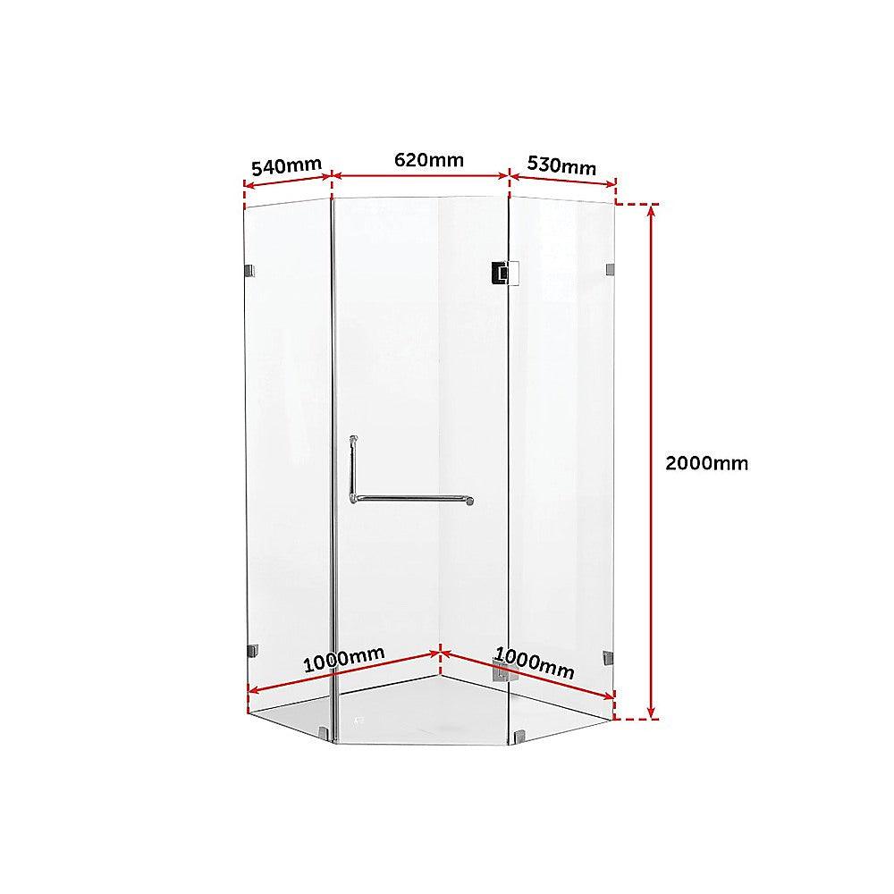 Buy 1000 x 1000mm Frameless 10mm Glass Shower Screen By Della Francesca | Products On Sale Australia