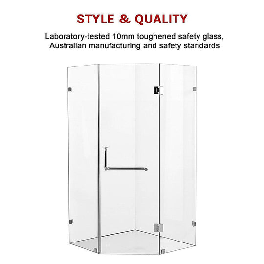 Buy 900 x 900mm Frameless 10mm Glass Shower Screen By Della Francesca discounted | Products On Sale Australia