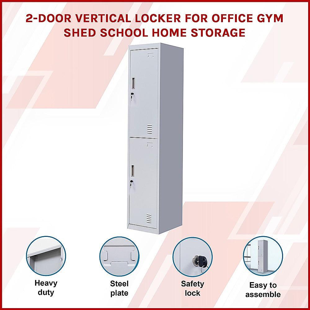 Buy 2-Door Vertical Locker for Office Gym Shed School Home Storage discounted | Products On Sale Australia