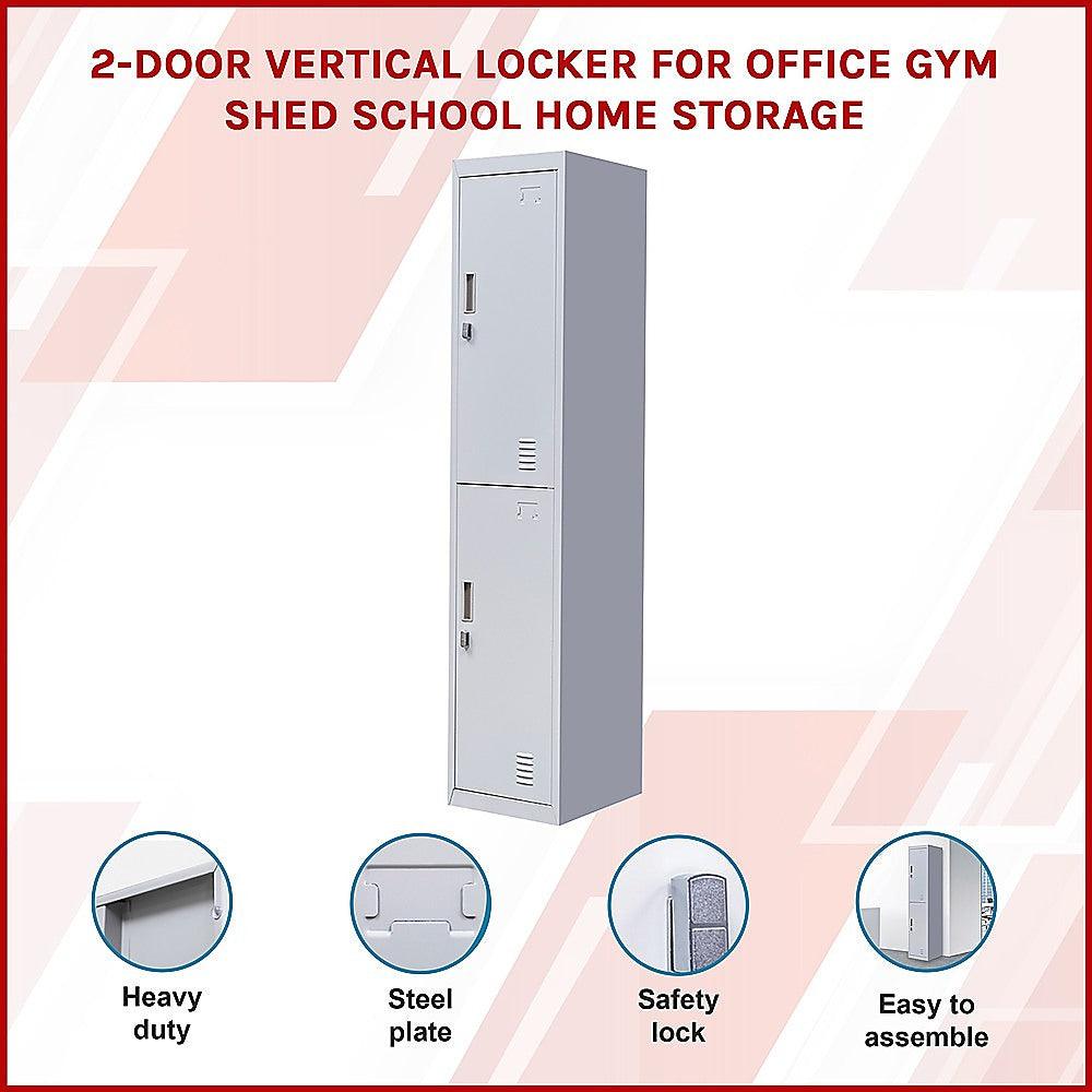 Buy 2-Door Vertical Locker for Office Gym Shed School Home Storage discounted | Products On Sale Australia