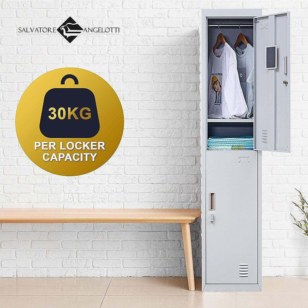 Buy 2-Door Vertical Locker for Office Gym Shed School Home Storage discounted | Products On Sale Australia