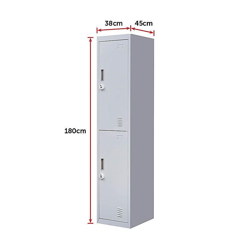 Buy 2-Door Vertical Locker for Office Gym Shed School Home Storage discounted | Products On Sale Australia