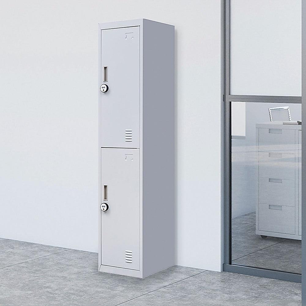 Buy 2-Door Vertical Locker for Office Gym Shed School Home Storage discounted | Products On Sale Australia