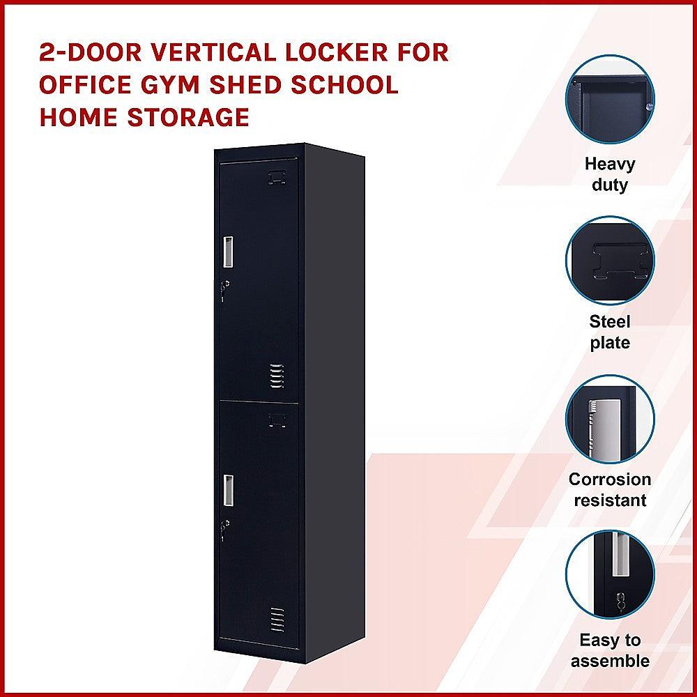 Buy 2-Door Vertical Locker for Office Gym Shed School Home Storage discounted | Products On Sale Australia