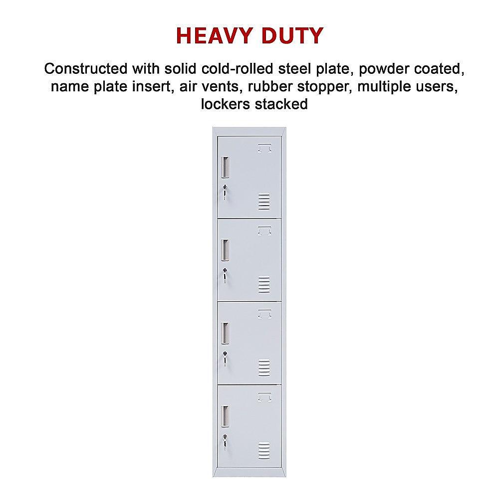 Buy 4-Door Vertical Locker for Office Gym Shed School Home Storage discounted | Products On Sale Australia