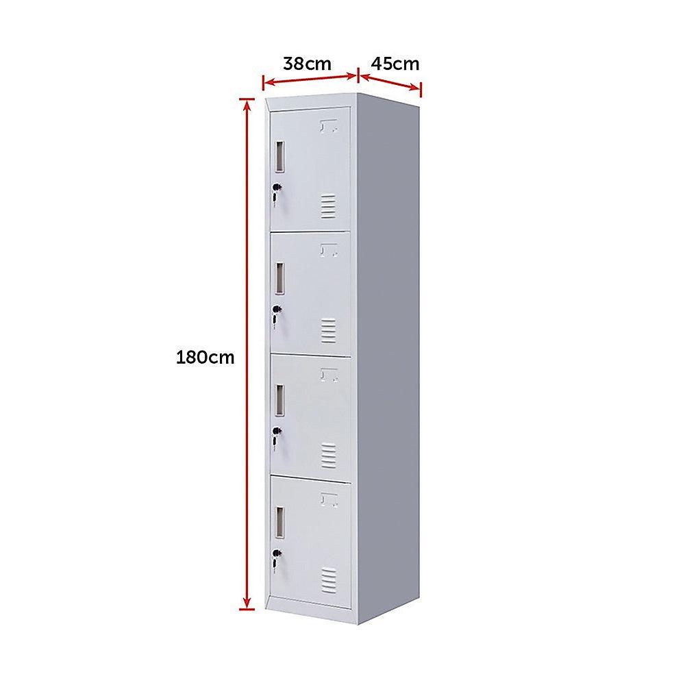 Buy 4-Door Vertical Locker for Office Gym Shed School Home Storage discounted | Products On Sale Australia