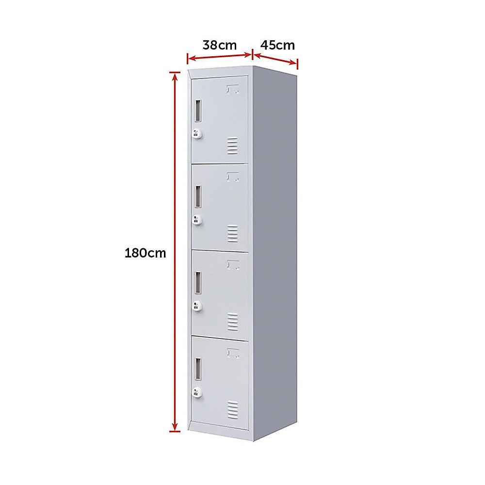 Buy 4-Door Vertical Locker for Office Gym Shed School Home Storage discounted | Products On Sale Australia