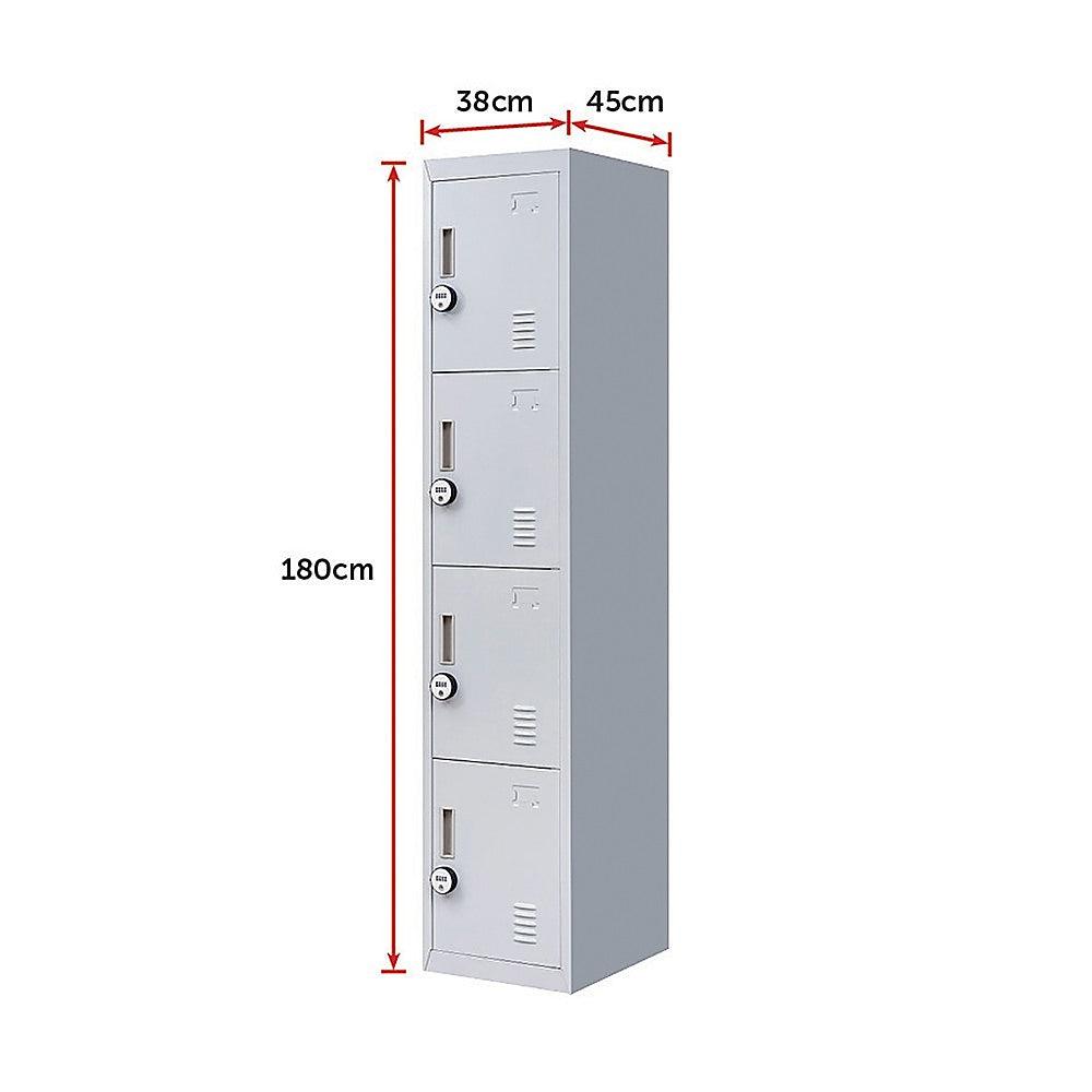 Buy 4-Door Vertical Locker for Office Gym Shed School Home Storage discounted | Products On Sale Australia