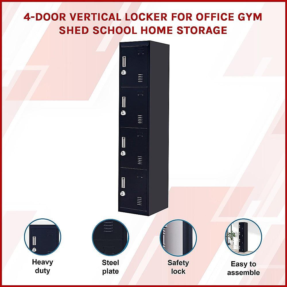 Buy 4-Door Vertical Locker for Office Gym Shed School Home Storage discounted | Products On Sale Australia