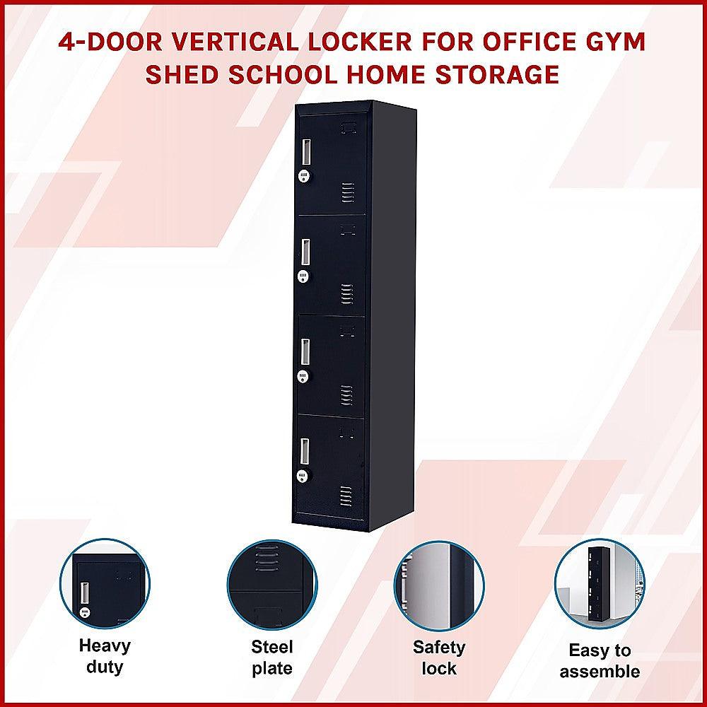 Buy 4-Door Vertical Locker for Office Gym Shed School Home Storage discounted | Products On Sale Australia