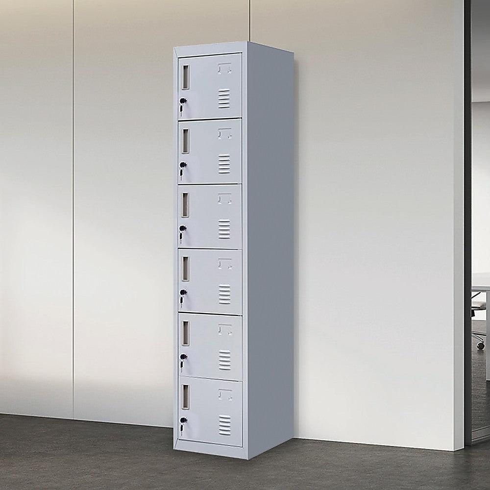 Buy 6-Door Locker for Office Gym Shed School Home Storage discounted | Products On Sale Australia