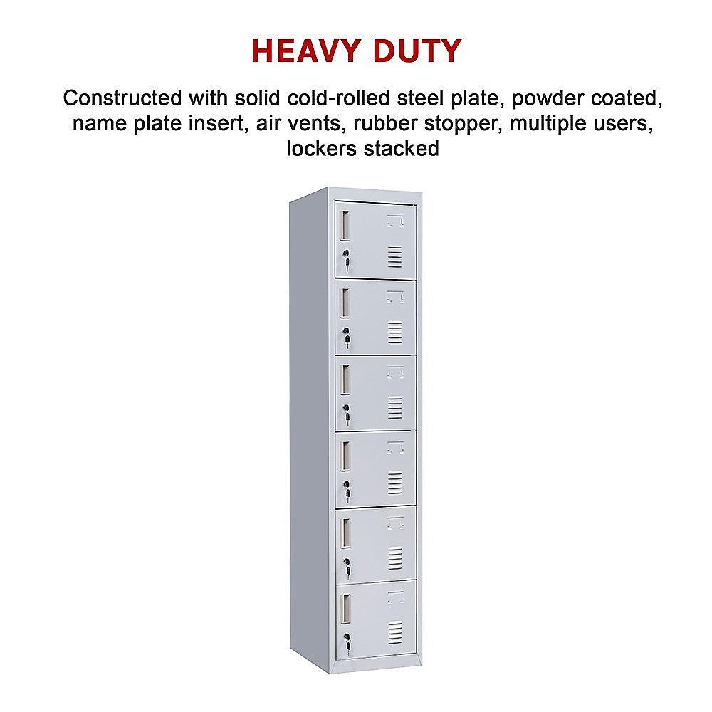 Buy 6-Door Locker for Office Gym Shed School Home Storage discounted | Products On Sale Australia