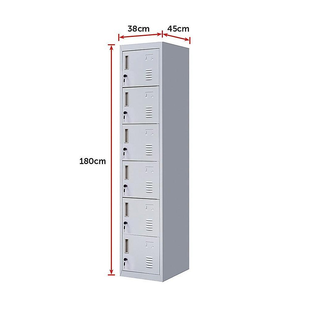 Buy 6-Door Locker for Office Gym Shed School Home Storage discounted | Products On Sale Australia