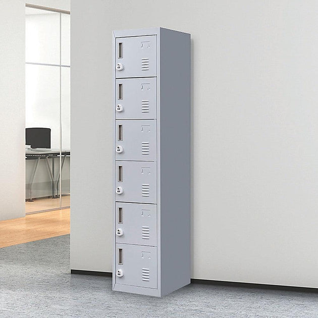 Buy 6-Door Locker for Office Gym Shed School Home Storage discounted | Products On Sale Australia