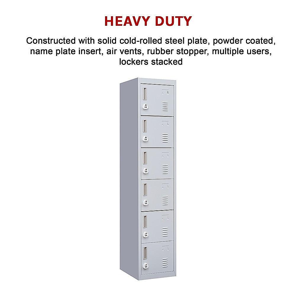 Buy 6-Door Locker for Office Gym Shed School Home Storage discounted | Products On Sale Australia