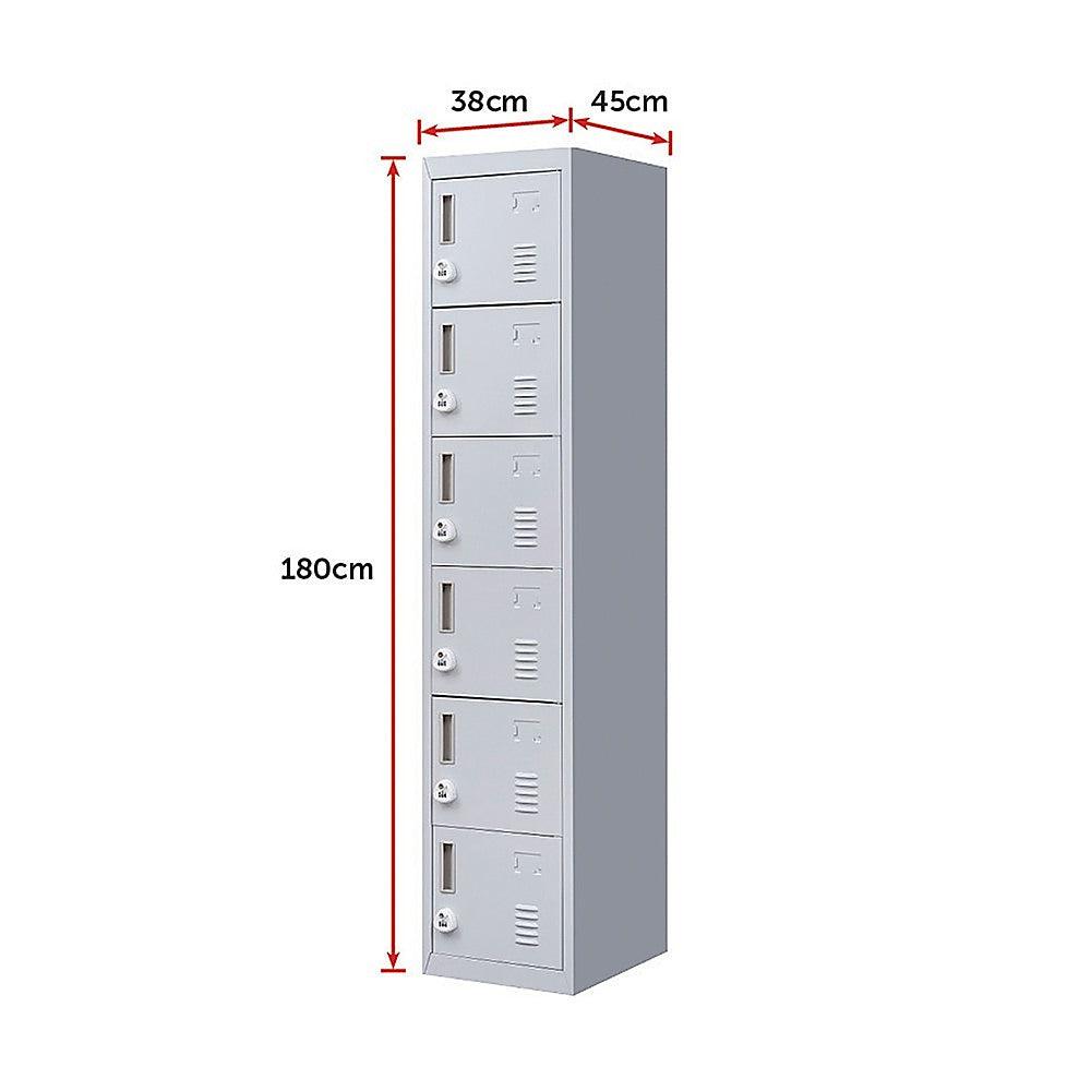 Buy 6-Door Locker for Office Gym Shed School Home Storage discounted | Products On Sale Australia