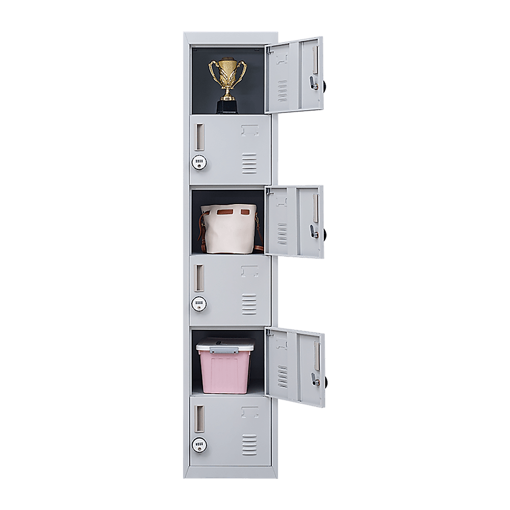 Buy 6-Door Locker for Office Gym Shed School Home Storage discounted | Products On Sale Australia