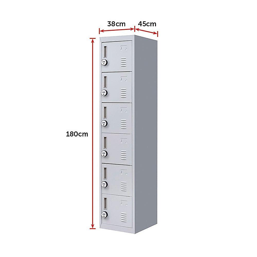 Buy 6-Door Locker for Office Gym Shed School Home Storage discounted | Products On Sale Australia