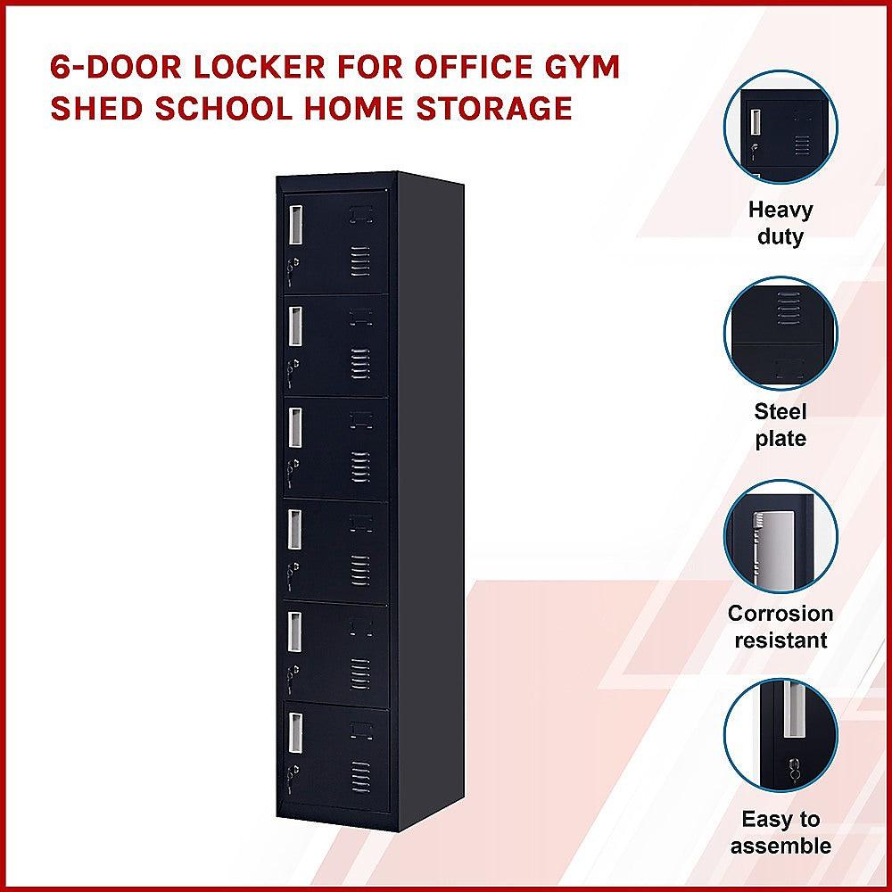 Buy 6-Door Locker for Office Gym Shed School Home Storage discounted | Products On Sale Australia