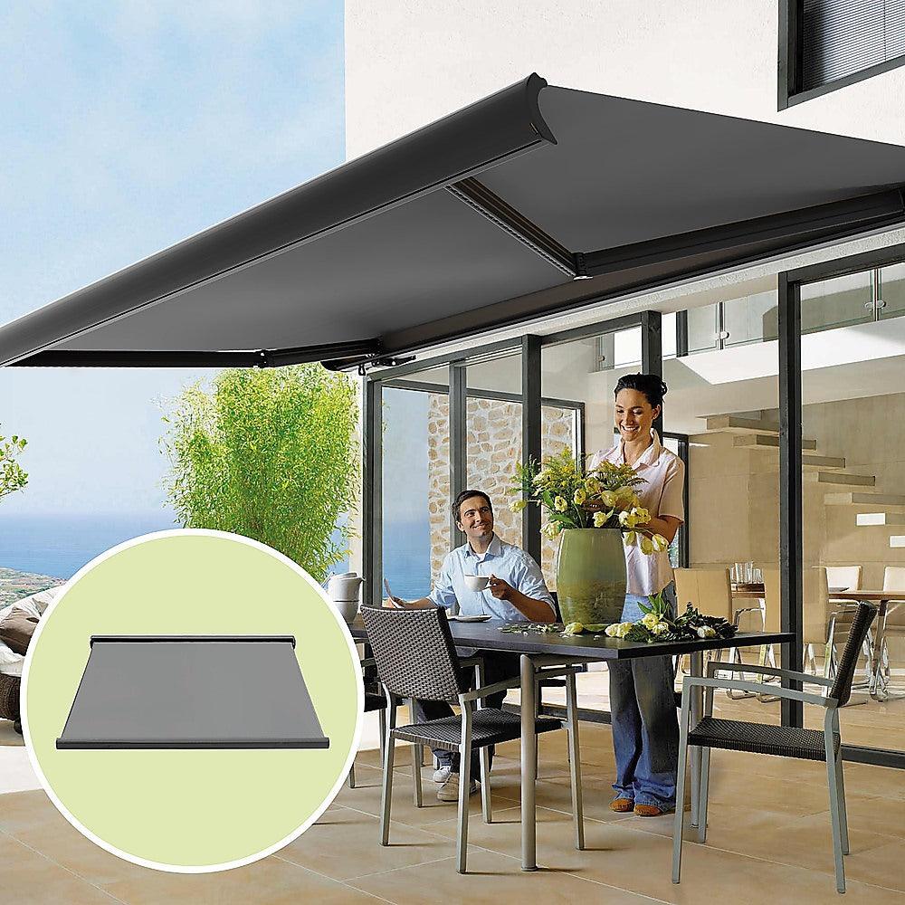 Buy 5.5m x 3.0m Retractable Folding Arm Awning Heavy Duty Full Cassette Motorised discounted | Products On Sale Australia