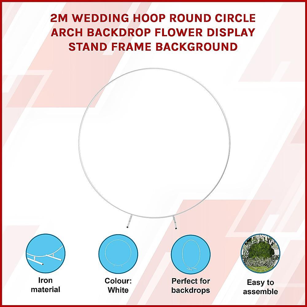 Buy 2M Wedding Hoop Round Circle Arch Backdrop Flower Display Stand Frame Background discounted | Products On Sale Australia