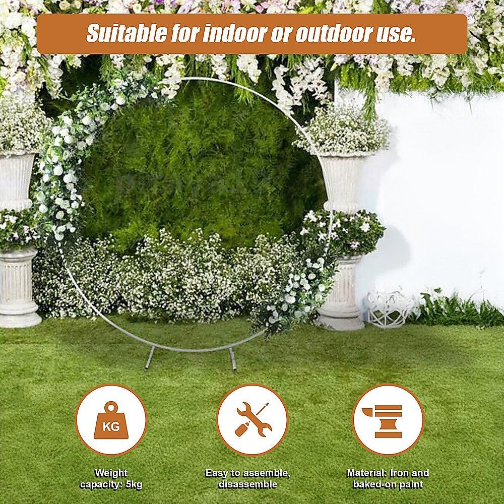 Buy 2M Wedding Hoop Round Circle Arch Backdrop Flower Display Stand Frame Background discounted | Products On Sale Australia