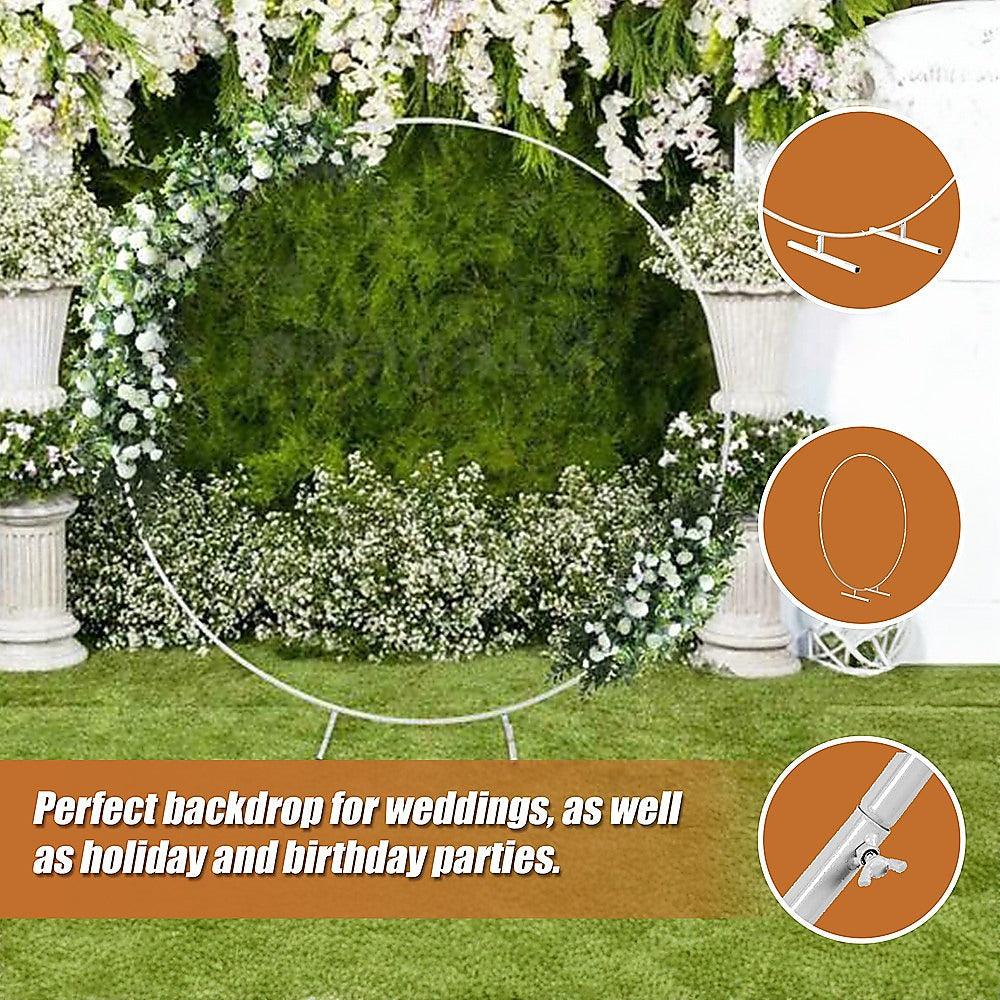 Buy 2M Wedding Hoop Round Circle Arch Backdrop Flower Display Stand Frame Background discounted | Products On Sale Australia