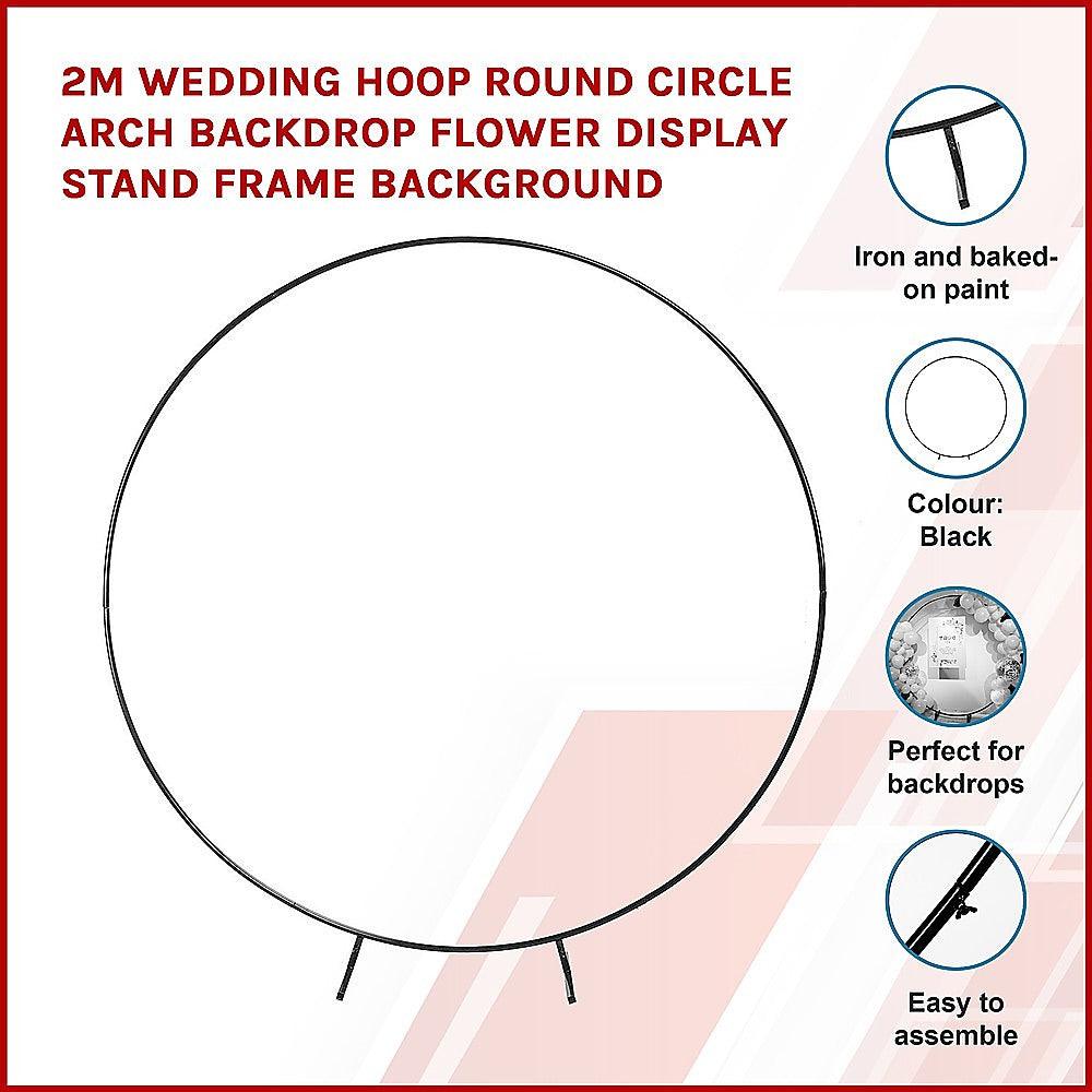 Buy 2M Wedding Hoop Round Circle Arch Backdrop Flower Display Stand Frame Background discounted | Products On Sale Australia