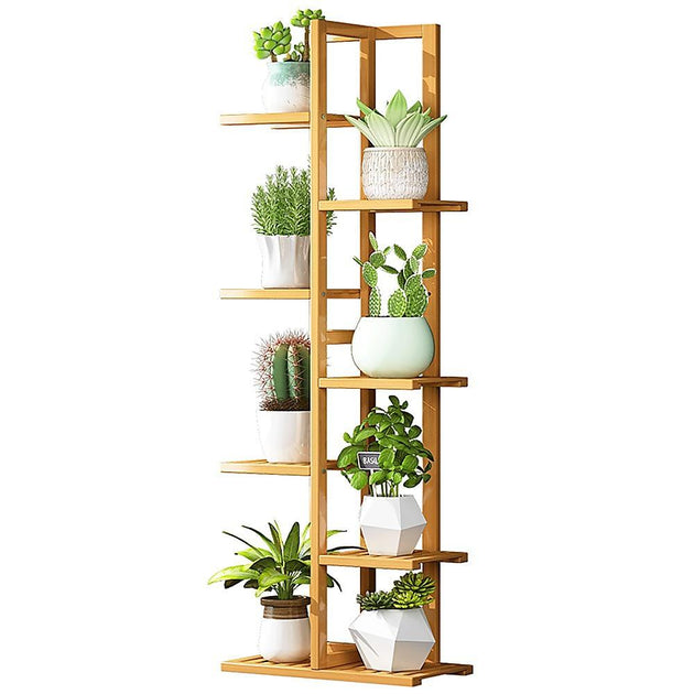 Buy 6 Tiers Vertical Bamboo Plant Stand Staged Flower Shelf Rack Outdoor Garden discounted | Products On Sale Australia