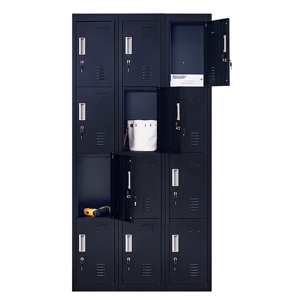 Buy 12-Door Locker for Office Gym Shed School Home Storage - Standard Lock with Keys discounted | Products On Sale Australia