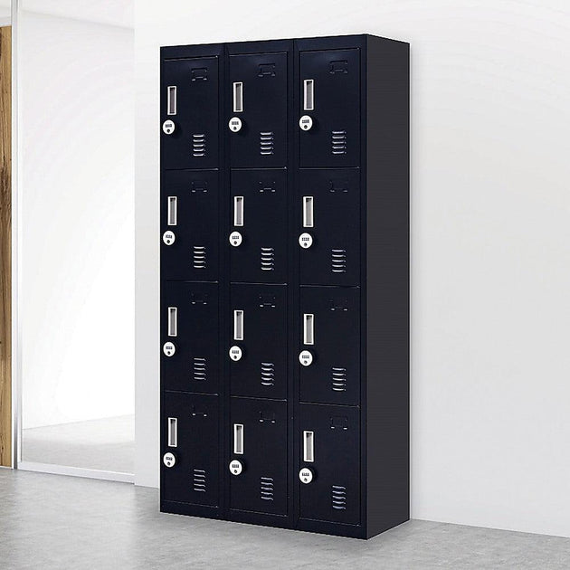 Buy 12-Door Locker for Office Gym Shed School Home Storage - 4-Digit Combination Lock discounted | Products On Sale Australia