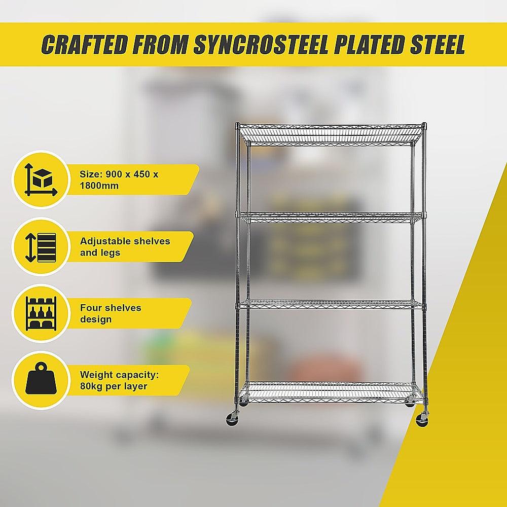 Buy Modular Wire Storage Shelf 900 x 450 x 1800mm Steel Shelving discounted | Products On Sale Australia