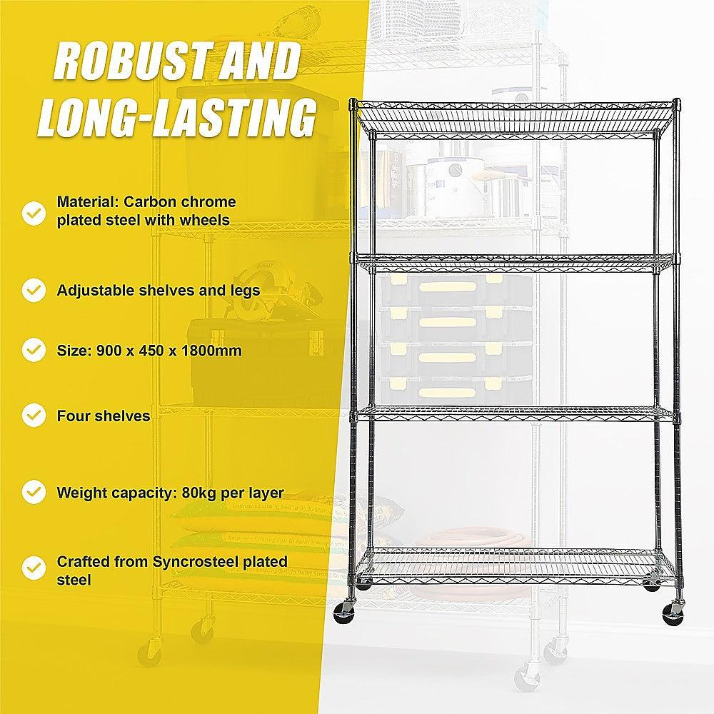 Buy Modular Wire Storage Shelf 900 x 450 x 1800mm Steel Shelving discounted | Products On Sale Australia